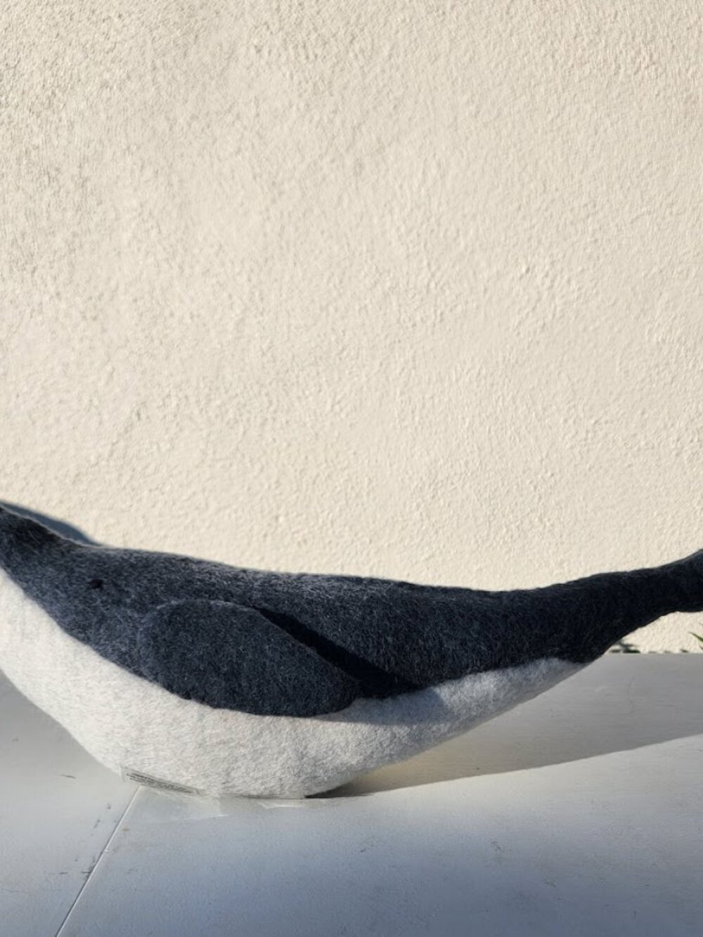 Pottery Barn Wally the Whale Pillow 22"x9" Felt Animal Decor Plush Beach Nautica - Picture 6 of 8